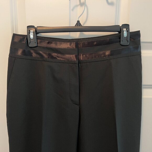 Tuxedo Style Dress Trousers, 32x30, Wide Leg, Black, Worn 1x, EUC, Front Crease - Picture 2 of 8